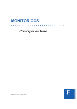Schneider Electric Monitor OCS, Principes de base Mode d'emploi