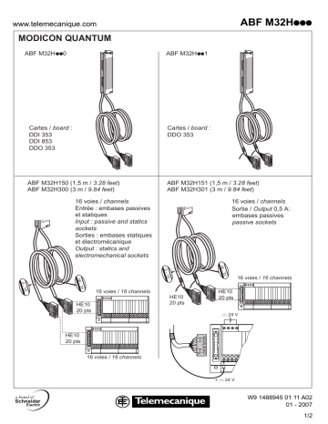 Schneider Electric ABFM32H... Connection sub-bases-accessories Manuel utilisateur | Fixfr