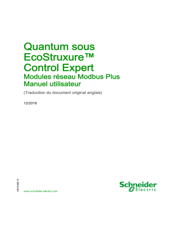 Schneider Electric Quantum sous EcoStruxure™ Control Expert - Modules réseau Modbus Plus Mode d'emploi | Fixfr