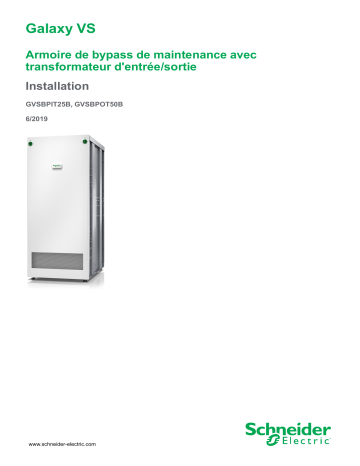 Schneider Electric Galaxy VS Mode d'emploi | Fixfr