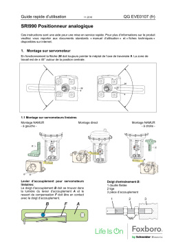 Schneider Electric SRI990 Analog Positioner Manuel utilisateur