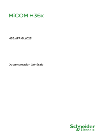 Schneider Electric MiCOM H36x Mode d'emploi | Fixfr