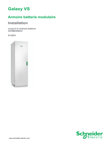 Galaxy VS Armoire batterie modulaire | Schneider Electric Galaxy VS Mode d'emploi | Fixfr