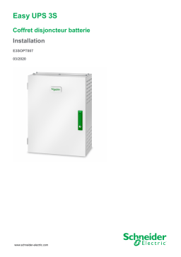 Schneider Electric Easy UPS 3S Coffret disjoncteur batterie Mode d'emploi