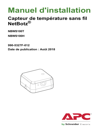 Schneider Electric NetBotz Wireless Temperature Sensor Guide d'installation | Fixfr