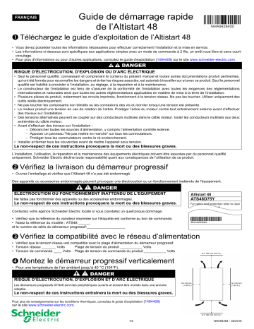 Schneider Electric ATS48 Guide de démarrage rapide | Fixfr