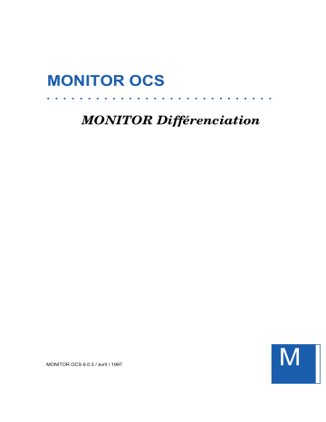 Schneider Electric Monitor OCS, Monitor différenciation Mode d'emploi | Fixfr