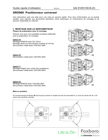 Schneider Electric SRD960 Universal Positioner Mode d'emploi | Fixfr