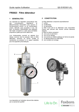 Schneider Electric FRS923 Filter regulator Manuel utilisateur