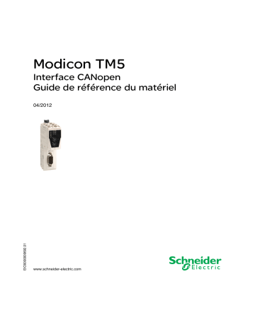 Schneider Electric Modicon TM5 - Interface CANopen Guide de référence | Fixfr