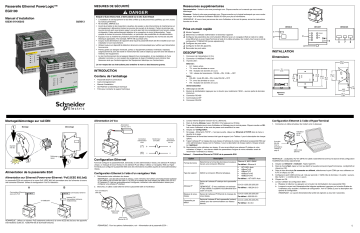 Schneider Electric EGX100 Passerelle Ethernet Manuel utilisateur | Fixfr