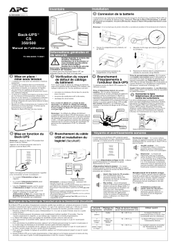 Schneider Electric Back-UPS BK350/BK500 Series Mode d'emploi