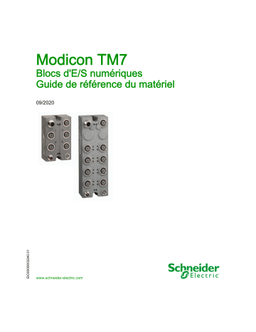 Schneider Electric Modicon TM7 - Blocs d E/S numériques Guide de référence | Fixfr