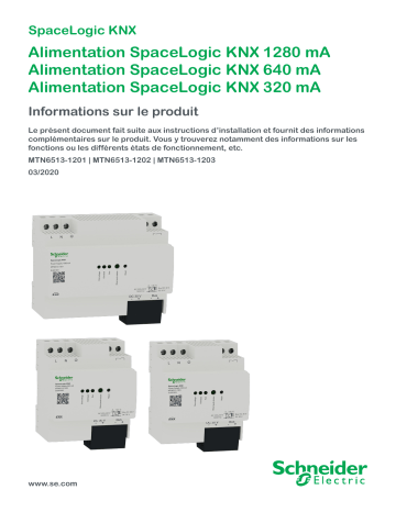 Schneider Electric SpaceLogic KNX Manuel utilisateur | Fixfr