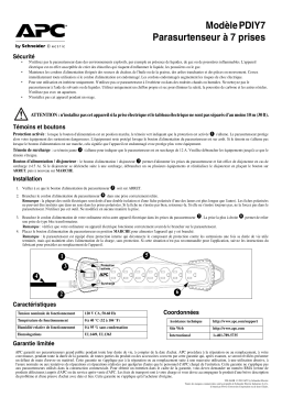 Schneider Electric PDIY7 7-Outlet Surge Protector Mode d'emploi