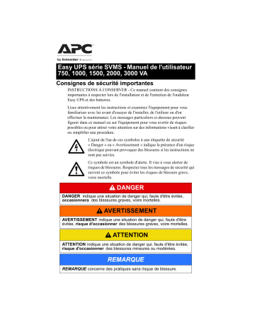 Schneider Electric Easy UPS Manuel utilisateur | Fixfr