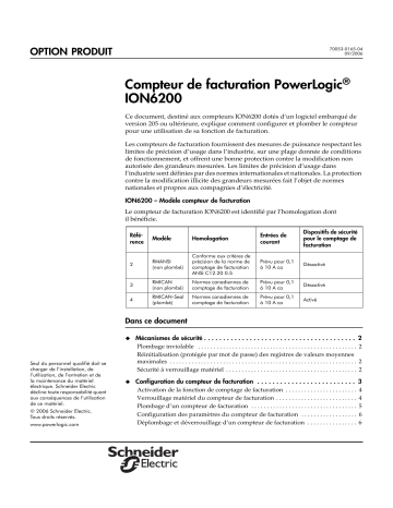 Schneider Electric PowerLogic ION6200 Mode d'emploi | Fixfr