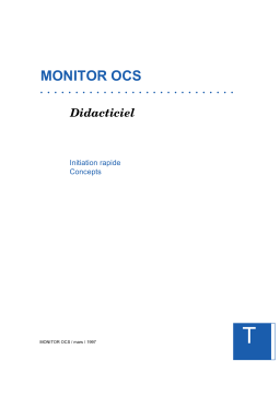 Schneider Electric Monitor OCS, Didacticiel Mode d'emploi