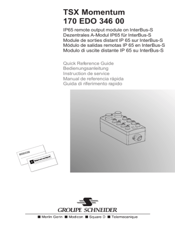 Schneider Electric 170EDO34600, Module de sorties distant IP65 sur InterBus-S Manuel utilisateur | Fixfr