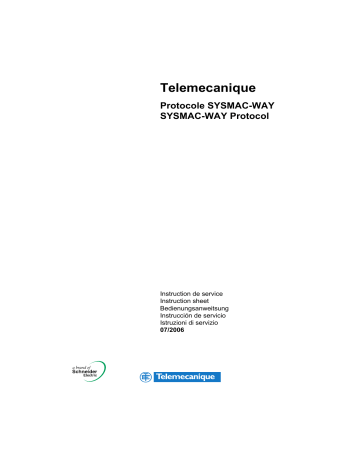 Schneider Electric XBT-L1OMR01, Protocole SYSMAC-WAY Manuel utilisateur | Fixfr