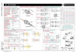 Schneider Electric XU.B18.P340 / P340D Cylindrical photo-electric sensor Manuel utilisateur