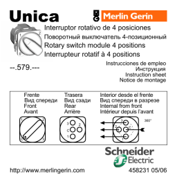 Schneider Electric Rotary switch module 4 positions Mode d'emploi