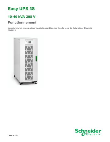 Schneider Electric Easy UPS 3S Mode d'emploi | Fixfr