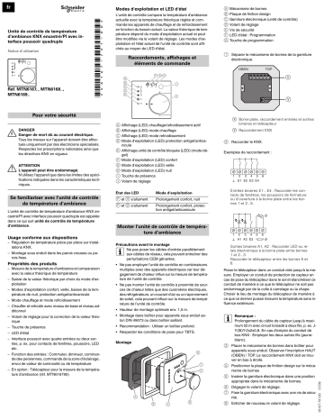 Schneider Electric KNX Room temperature control unit, flushmounted/PI Mode d'emploi | Fixfr