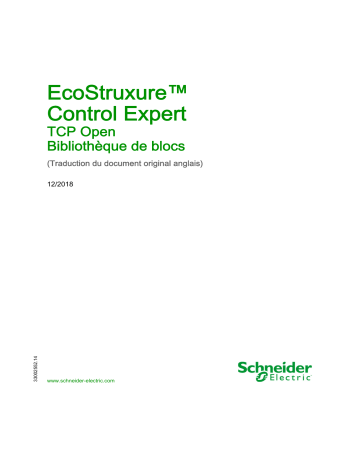 Schneider Electric EcoStruxure™ Control Expert - TCP Open, Bibliothèque de blocs Mode d'emploi | Fixfr