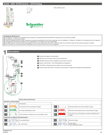 Schneider Electric Acti9 ARC iDT40 Active Bloc détecteur Manuel utilisateur | Fixfr