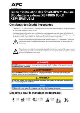 Schneider Electric Smart-UPS On-Line External Battery Pack XBP48RM1U-LI Mode d'emploi