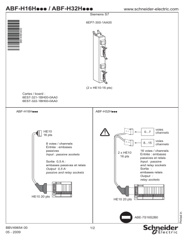 Schneider Electric ABFH32H.../ABFH16H... Connection sub-bases-accessories Manuel utilisateur | Fixfr