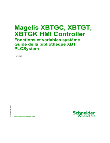 Schneider Electric Magelis XBTGC, XBTGT, XBTGK HMI Controller - Fonctions et variables système Mode d'emploi | Fixfr