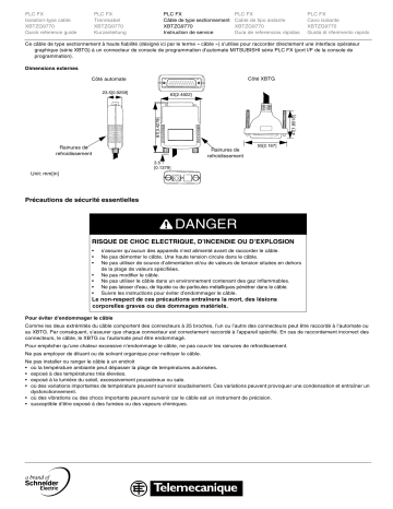 Schneider Electric XBTZG9770 Câble de type sectionnement Manuel utilisateur | Fixfr