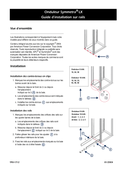 Schneider Electric Kit de rails Symmetra LX avec extension et onduleur v.1 Mode d'emploi