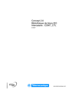 Schneider Electric Bibliothèque de blocs IEC - Intercalaire : CONT_CTL Mode d'emploi