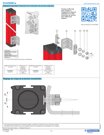 Schneider Electric XUSZBMC. Equerre incurvée Manuel utilisateur | Fixfr