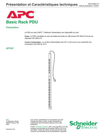 Schneider Electric Basic Rack PDU AP7557 Manuel utilisateur | Fixfr