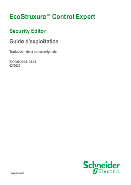 Schneider Electric EcoStruxure™ Control Expert - Editeur de sécurité Mode d'emploi