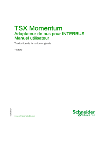 Schneider Electric TSX Momentum - Adaptateur de bus pour INTERBUS Mode d'emploi | Fixfr