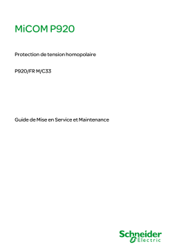 Schneider Electric MiCOM P920 Mode d'emploi