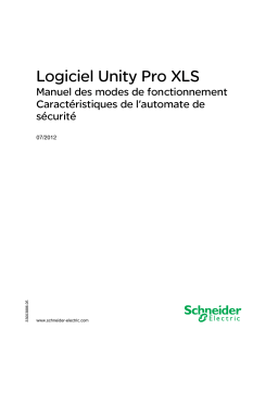 Schneider Electric Logiciel Unity Pro XLS - Caractéristiques de l'automate de sécurité Mode d'emploi