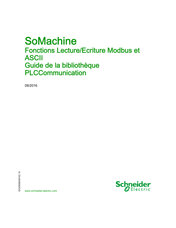 Schneider Electric SoMachine - Fonctions Lecture/Ecriture Modbus et ASCII Mode d'emploi | Fixfr