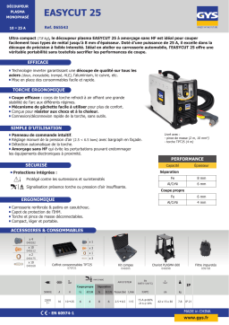 GYS PLASMA CUTTER EASYCUT 25 Fiche technique