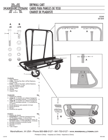 Marshalltown DC344U Drywal Cart Manuel du propriétaire | Fixfr