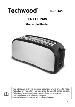 Techwood TGPI-1416 Grille Pain Manuel utilisateur