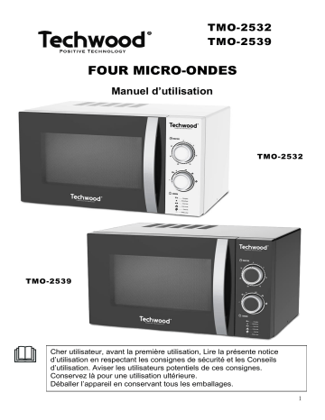 Techwood TMO-2532 Micro-Ondes 25L Manuel utilisateur | Fixfr