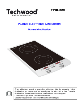 Techwood TPID-229 Double Plaque Induction Manuel utilisateur