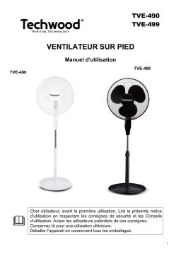 Techwood TVE-499 Ventilateur sur Pied Ø 40cm Manuel utilisateur