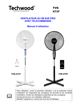 Techwood TVE-473T Ventilateur sur Pied avec Télécommande Manuel utilisateur